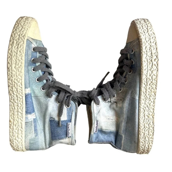 Acne studio high top denim sneakers - Picture 4 of 8